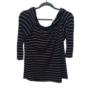 LAST CHANCE! Striped three-quarter length sleeve top